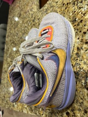 Lebron Nike Multicolor Woven basketball shoes with Gold Swoosh